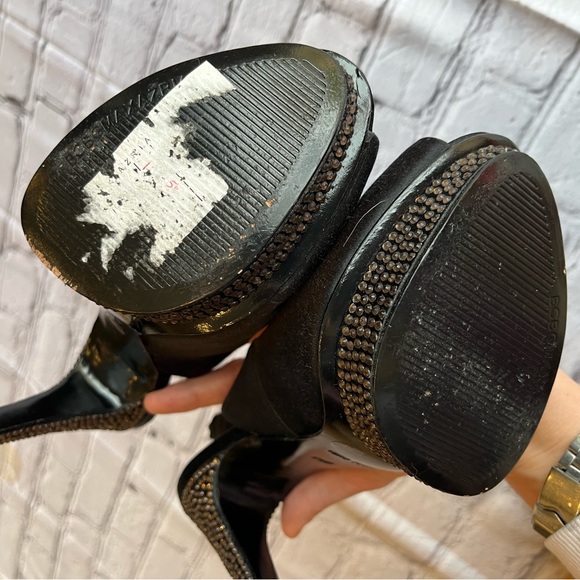 BCBG MAX AZRIA Black Sparkle Heels 7.5 WOW - Picture 11 of 11